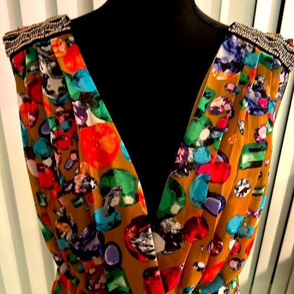 XOXO Colorful Dress with Beaded Shoulders Medium - Picture 3 of 6